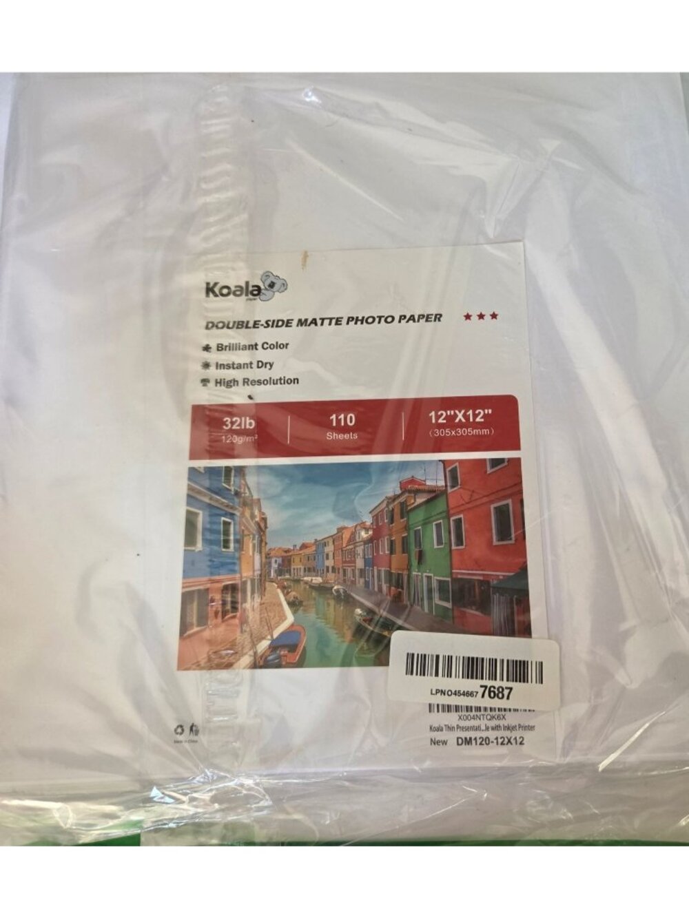 Koala Double-Sided Matte Photo Paper 12"x12" 32lb 120gsm 110 Sheets High Resolut